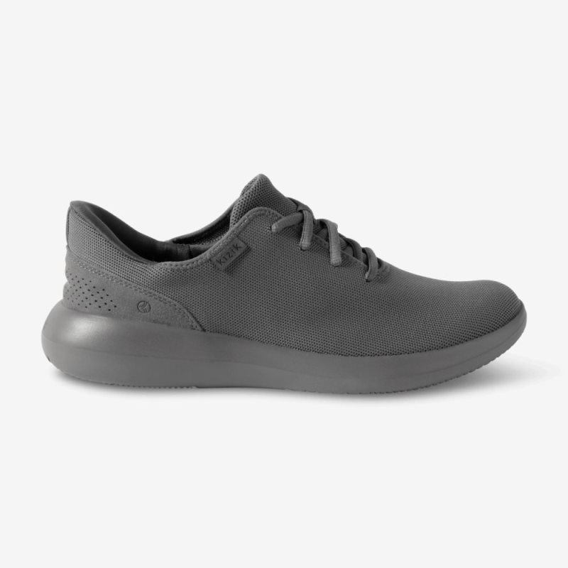 Basket Kizik Madrid Eco Knit Femme Grise Foncé | ECFF1850