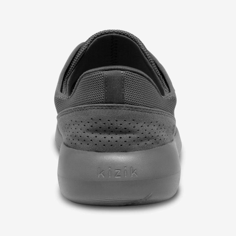 Basket Kizik Madrid Eco Knit Femme Grise Foncé | ECFF1850