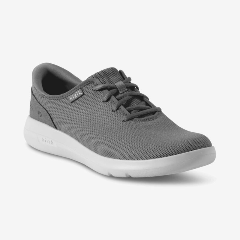 Basket Kizik Madrid Eco Knit Femme Grise Clair | SLRA3670