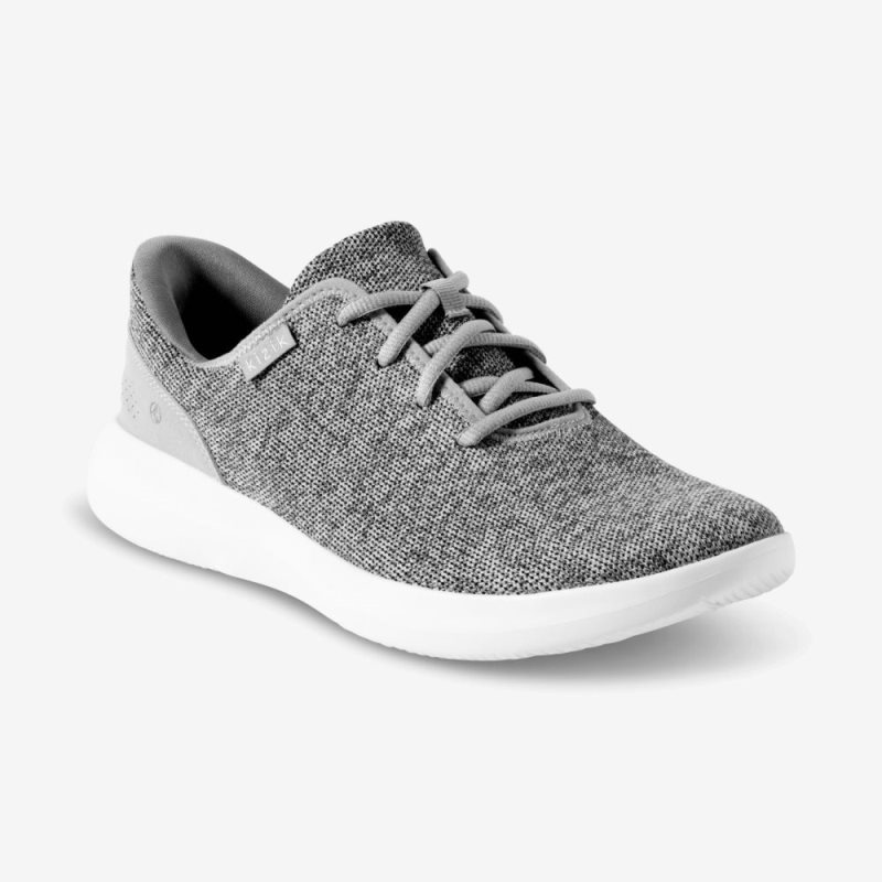 Basket Kizik Madrid Eco Knit Homme Rouge Grise | LDMH1429