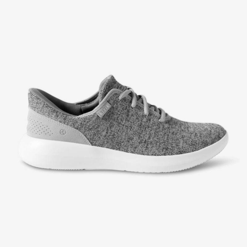 Basket Kizik Madrid Eco Knit Homme Rouge Grise | LDMH1429