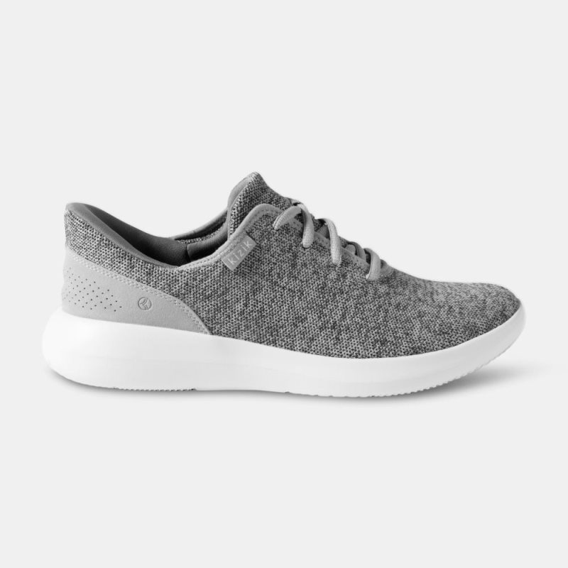 Basket Kizik Madrid Eco Knit Homme Rouge Grise | LDMH1429